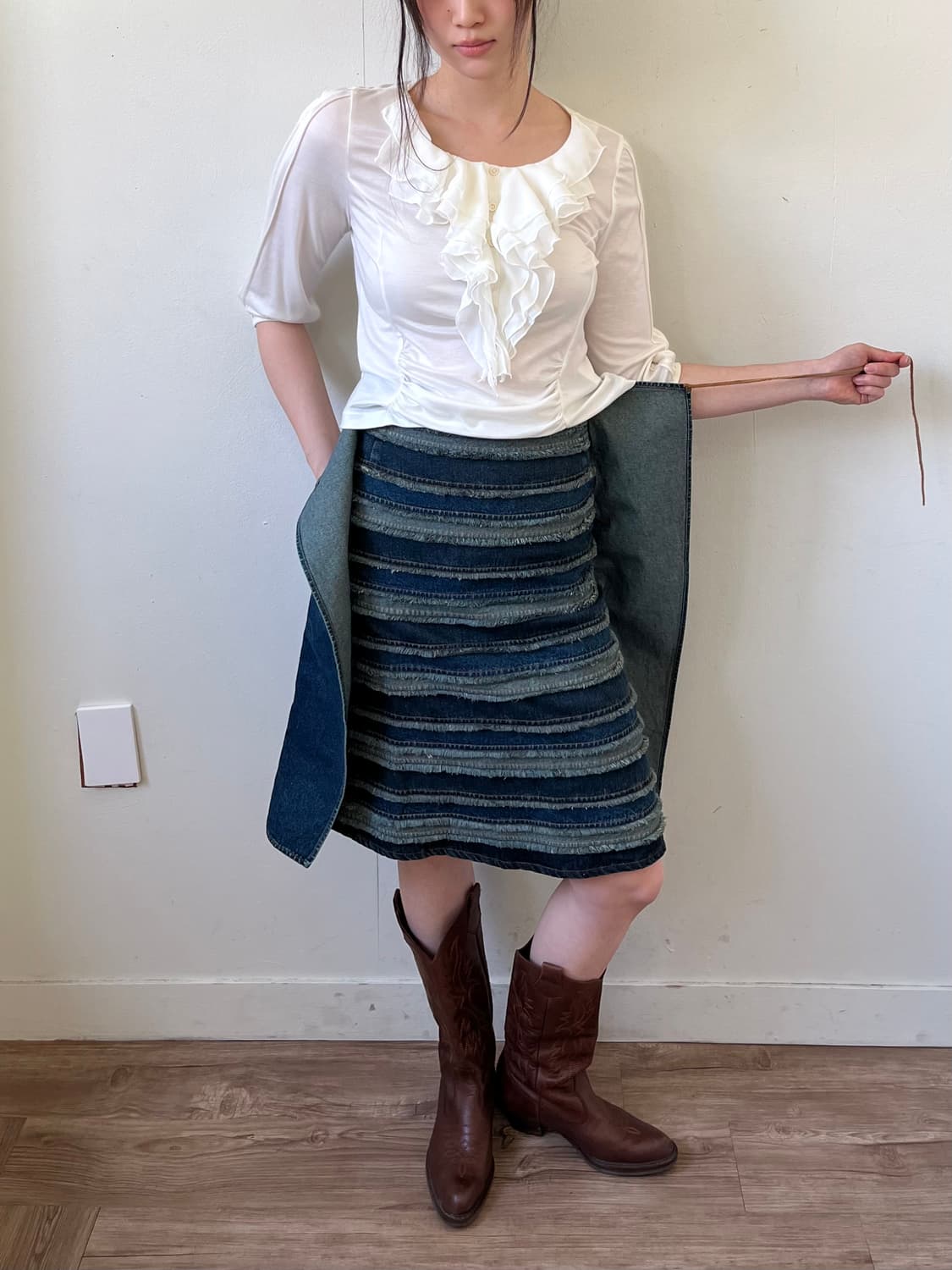 TARGA 허리케인 데님 스커트 상품이미지5