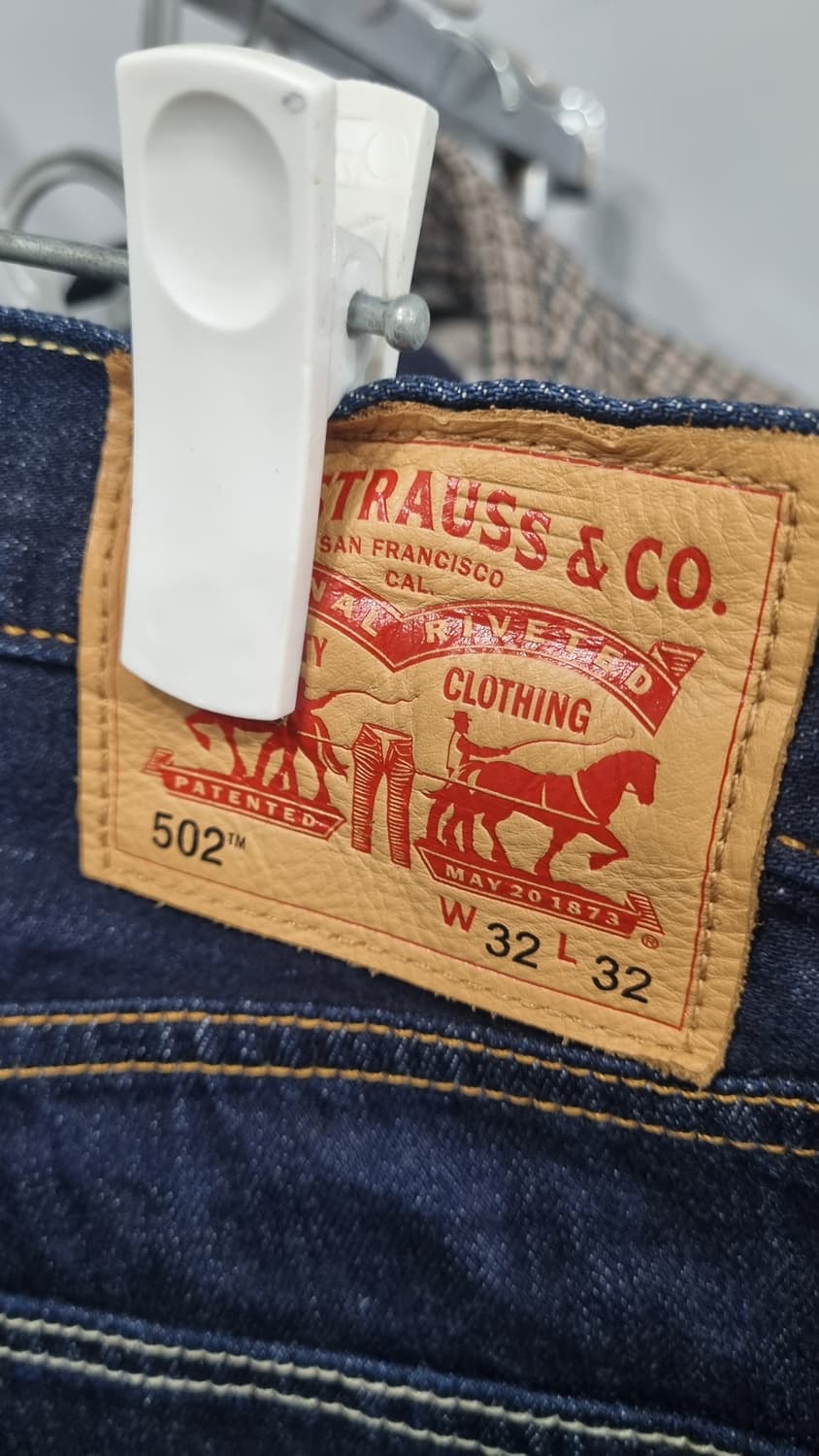 (L E V I S 502) 테이퍼드핏 노스판 노워싱 진청바지 32 상품이미지5