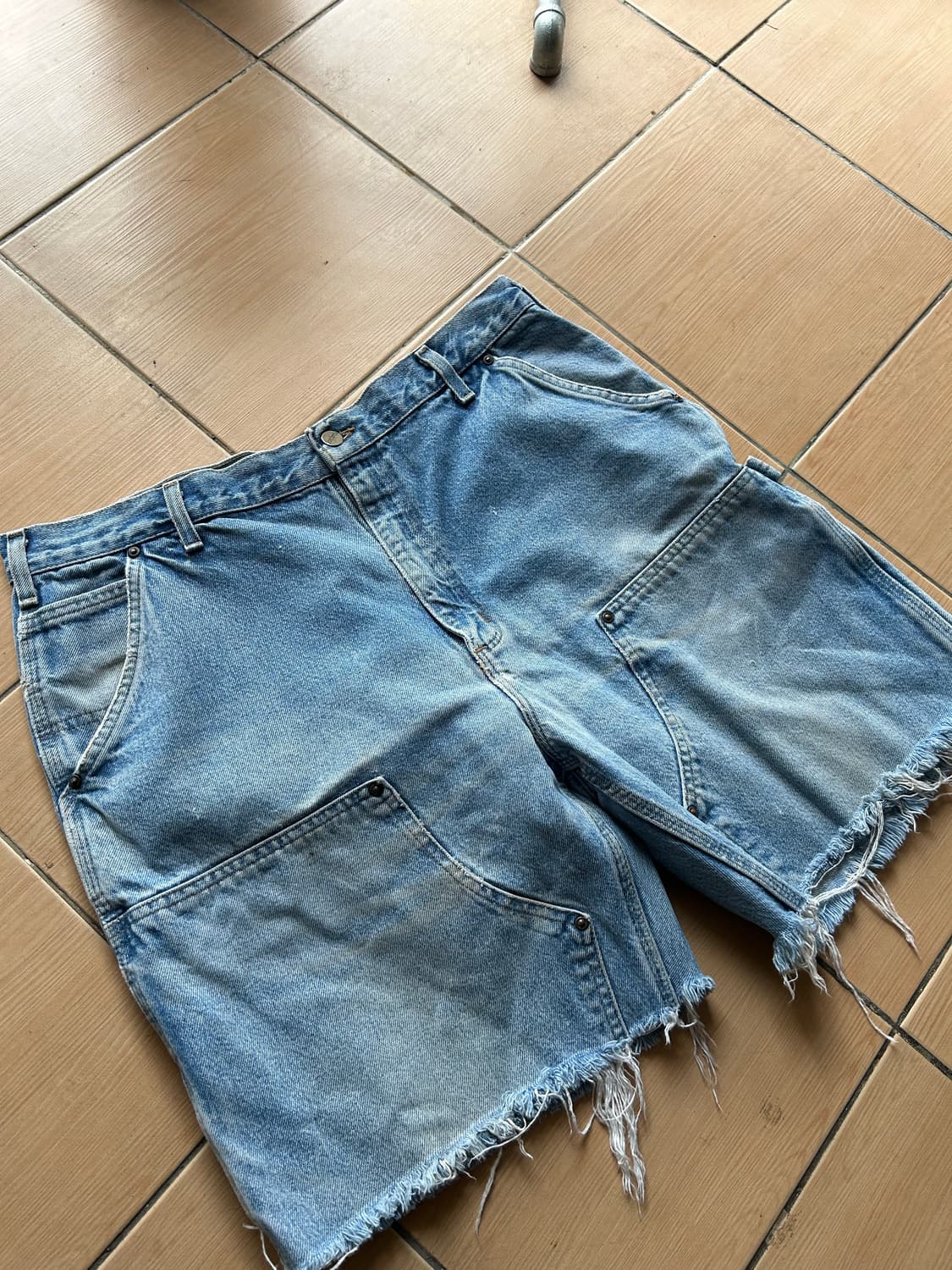 빈티지 칼하트 데님더블니 컷오프쇼츠 36in 상품이미지2