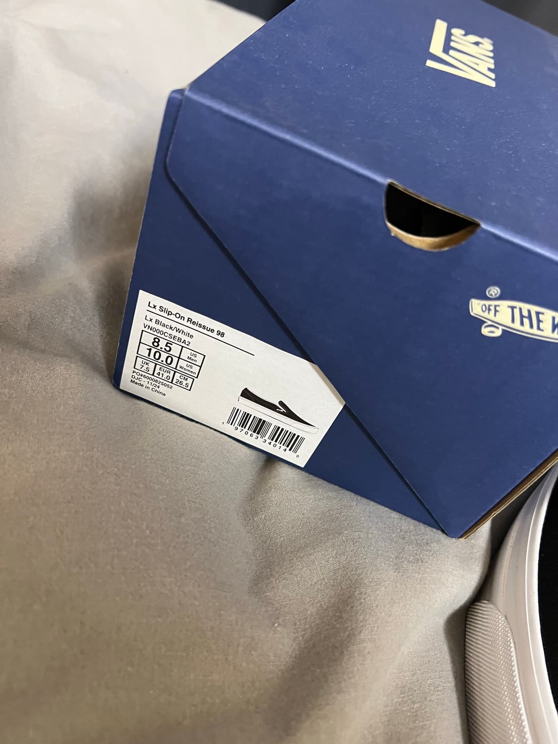 반스 슬립온 LX 44 프리미엄 블랙 265 새제품 상품이미지9