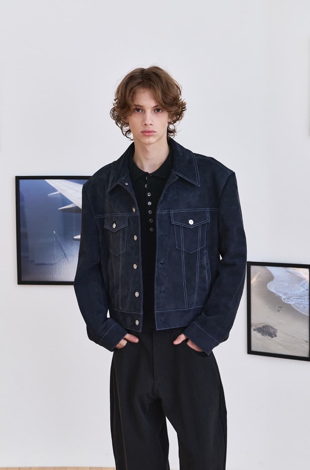 [새상품] 웨이비니스 스웨이드 자켓 그래파이트 진네이비 (2) 해 상품이미지2