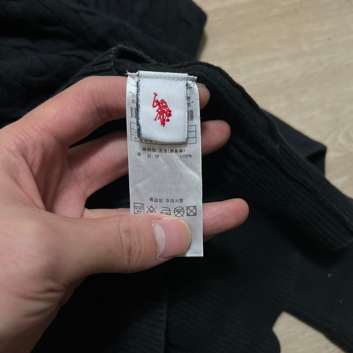 US 폴로 아센 스몰포니 케이블 니트 스웨터 [블랙] L/100 상품이미지6