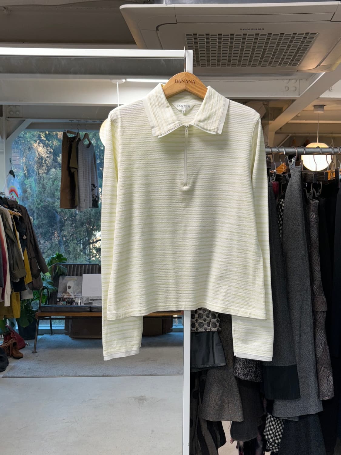 랑방 스포츠 스트라이프 하프집업 롱슬리브 상품이미지1