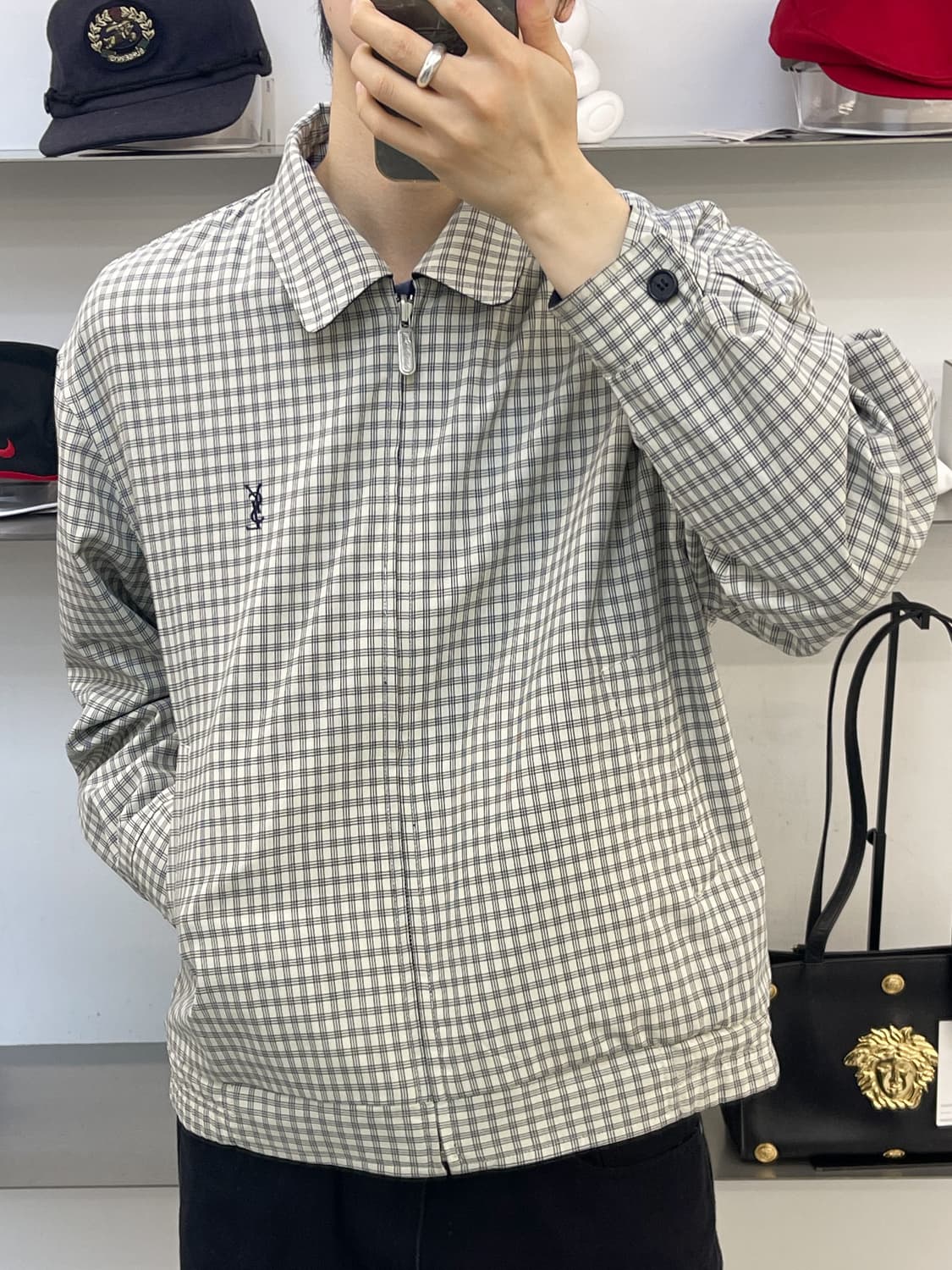 입생로랑 90s ysl 로고 리버시블 자켓 상품이미지2