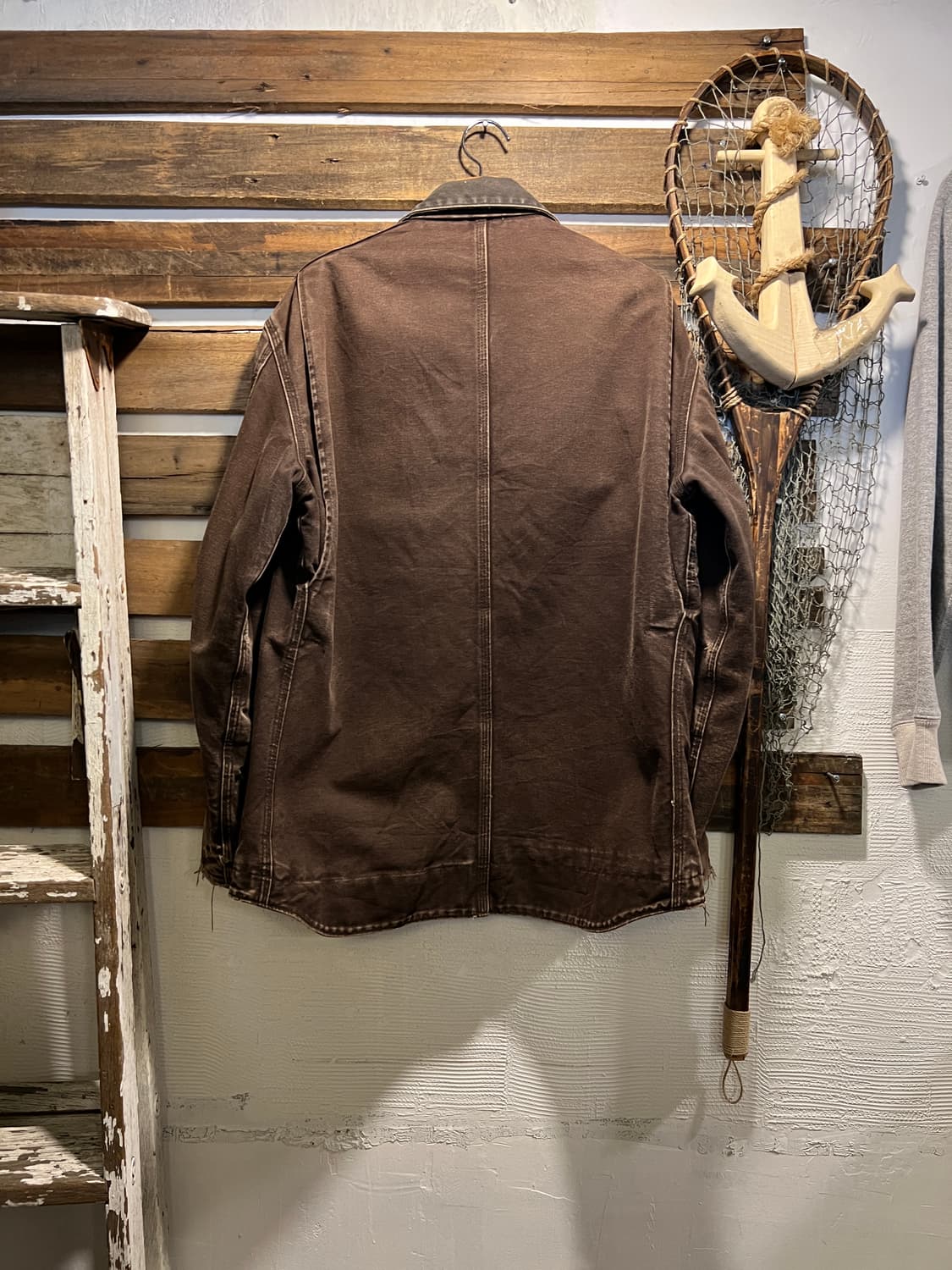 [M]칼하트 USA C61 빈티지 워싱 다크브라운 캔버스 워크 자켓 상품이미지7