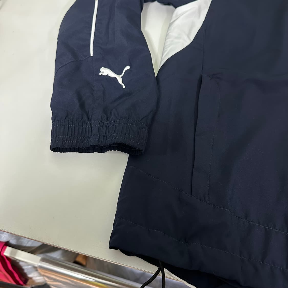 M 푸마 네이비 기본로고 바막자켓 상품이미지3