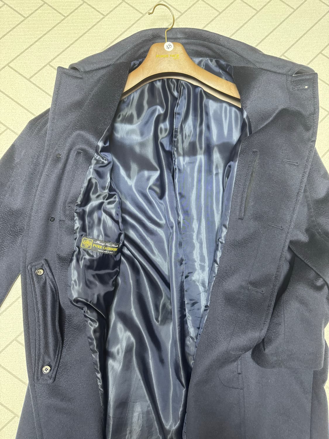 포커페이스 수티엥 칼라 코트 48사이즈 다크네이비 쿠어 인사일런스 상품이미지4