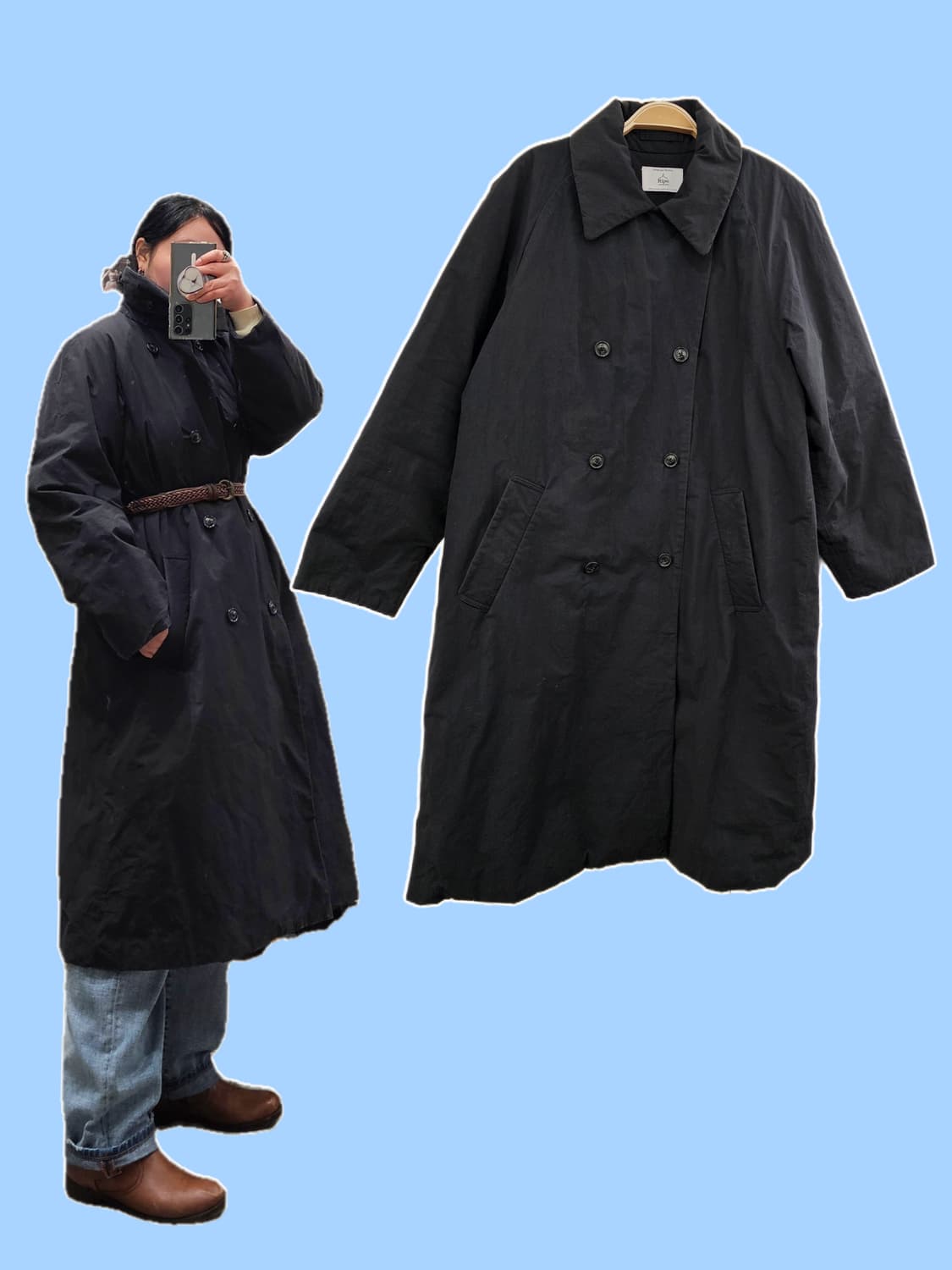 Ripo trenta anni 블랙 더블 패딩코트 상품이미지1