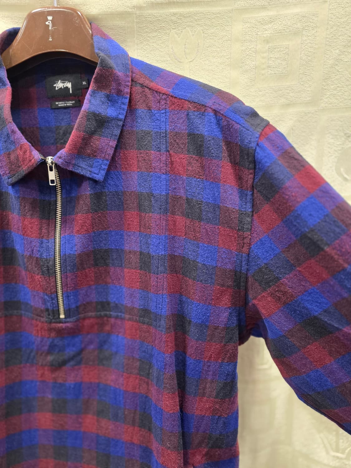 스투시 타탄 체크 하프 집업자켓 셔츠 105 상품이미지3