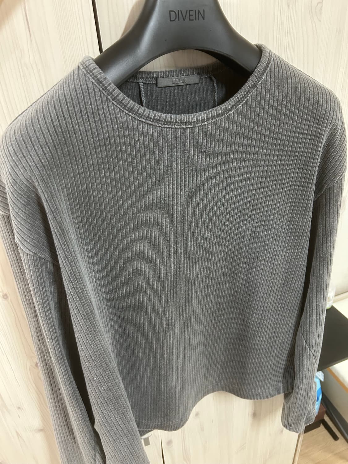 [DIVEIN 패플서] RIBBED LONG SLEEVE darkgray 상품이미지1