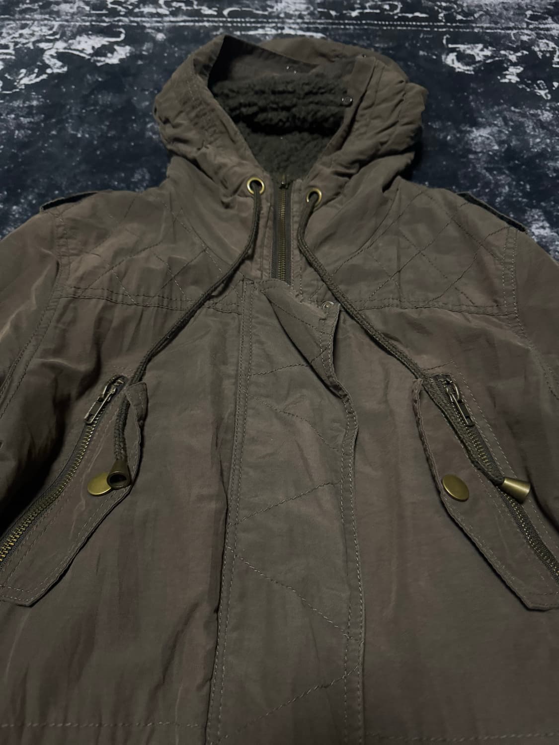 O0s Mode Dark Brown Hooded Jacket 상품이미지2