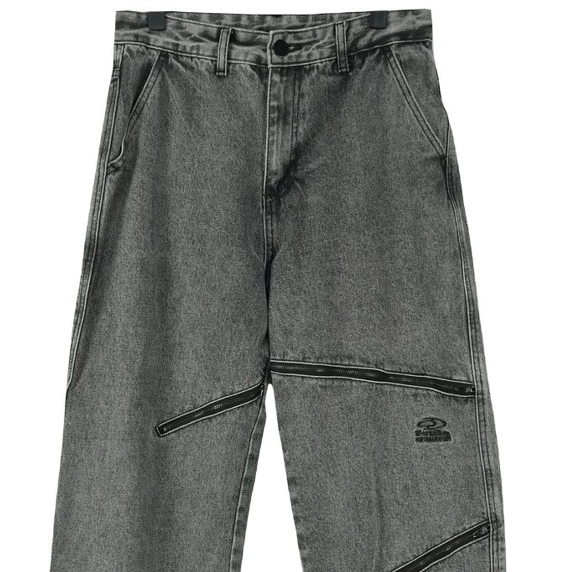 [트래블] 오픈 지퍼 워싱 데님 팬츠 그레이 M18653 상품이미지4