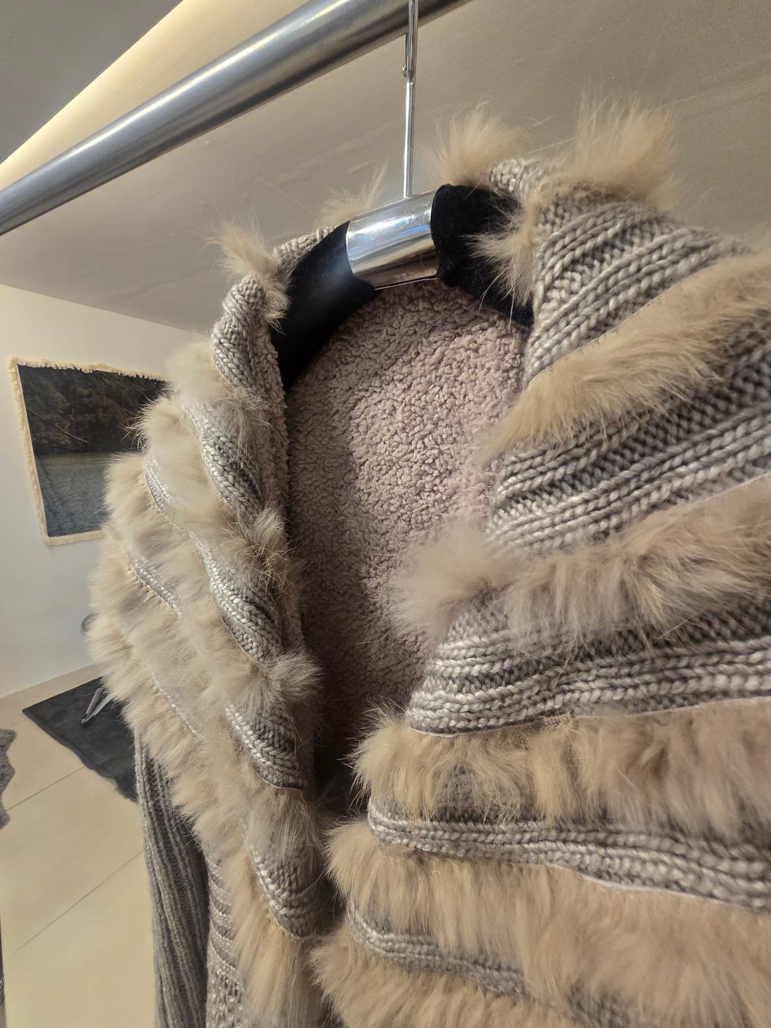 퍼 트리밍 밸트 니트 코트 상품이미지6