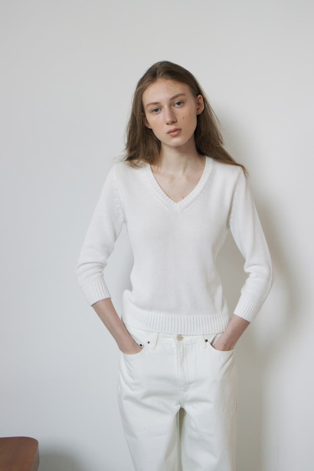 Repos COTTON V NECK KNIT 리포스 니트  상품이미지1