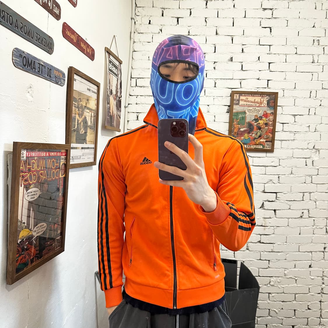 아디다스 오렌지 삼선 트랙탑 져지 상품이미지2