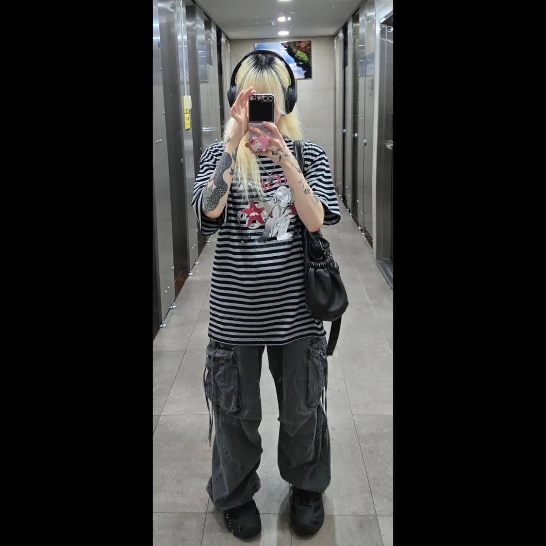 키르시 & 썬원버드 콜라보 스트라이프 루즈핏 티셔츠 (새상품) 상품이미지7