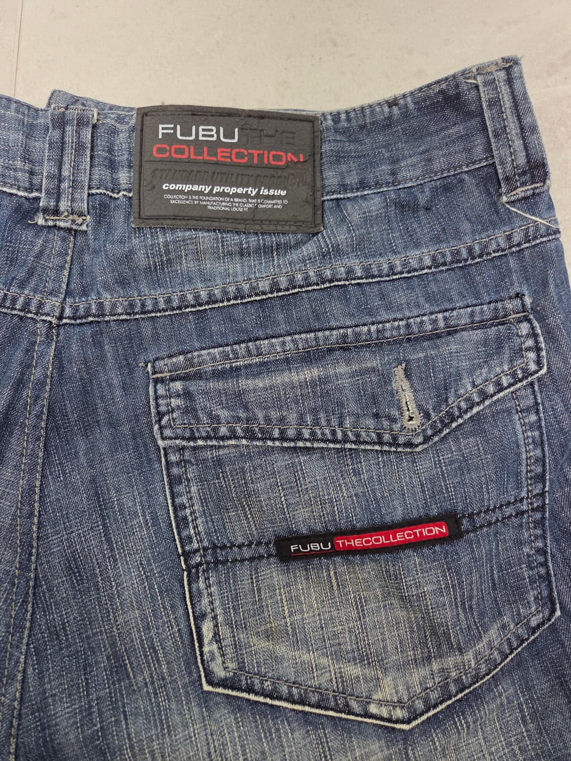 FUBU 푸부 올드스쿨 빈티지 지퍼 데님 하프팬츠 (Y2K 힙합) 상품이미지3