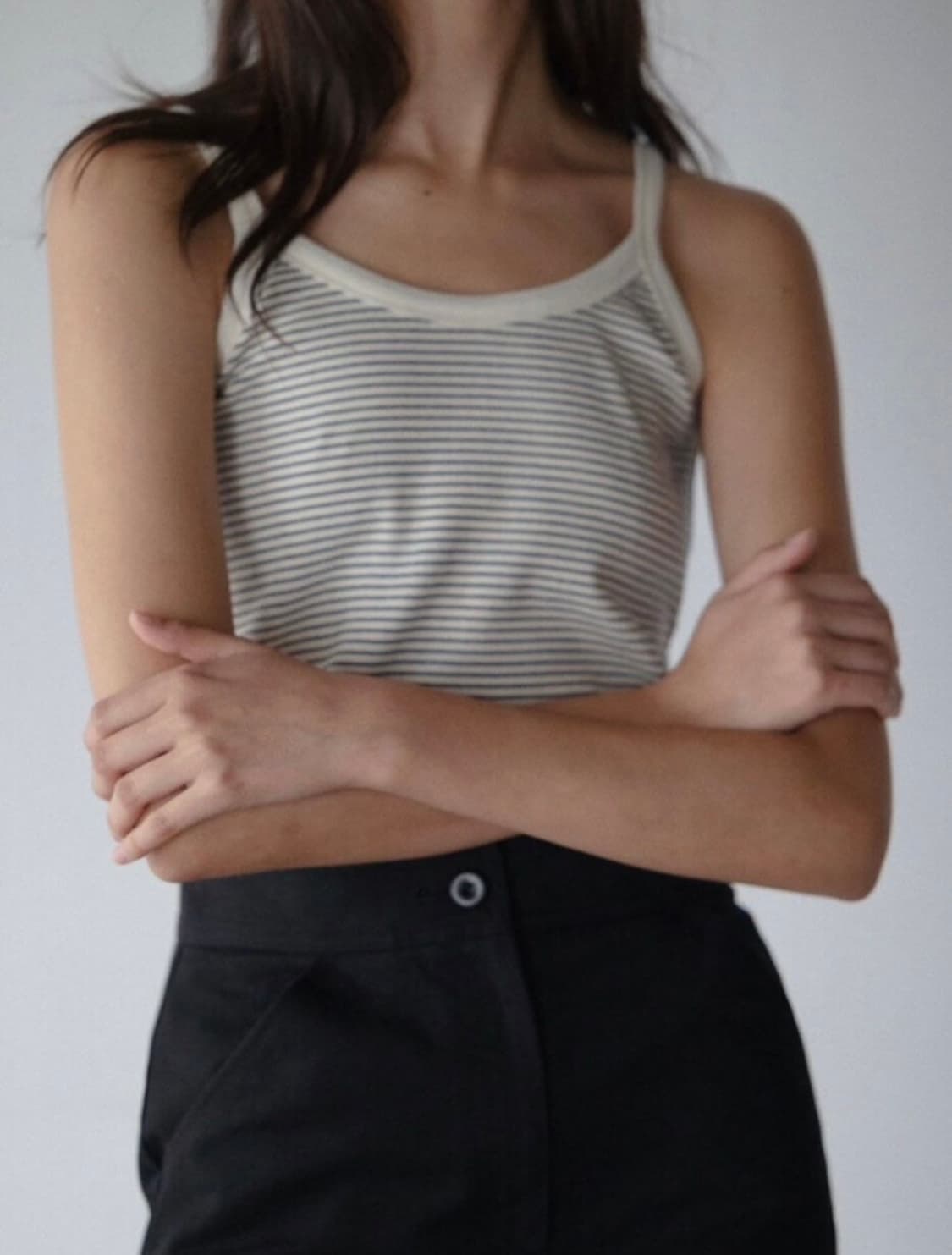 낫띵리튼 스트라이프 슬리브리스 아이보리 상품이미지3