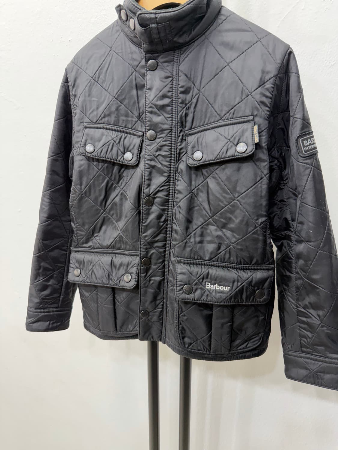 정품) 바버 주니어 블랙 후리스안감 퀼팅자켓 M 상품이미지3