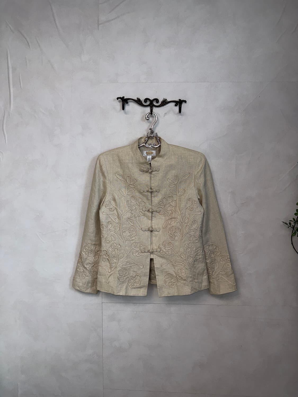 Talbots ivory linen oriental button jk 상품이미지2