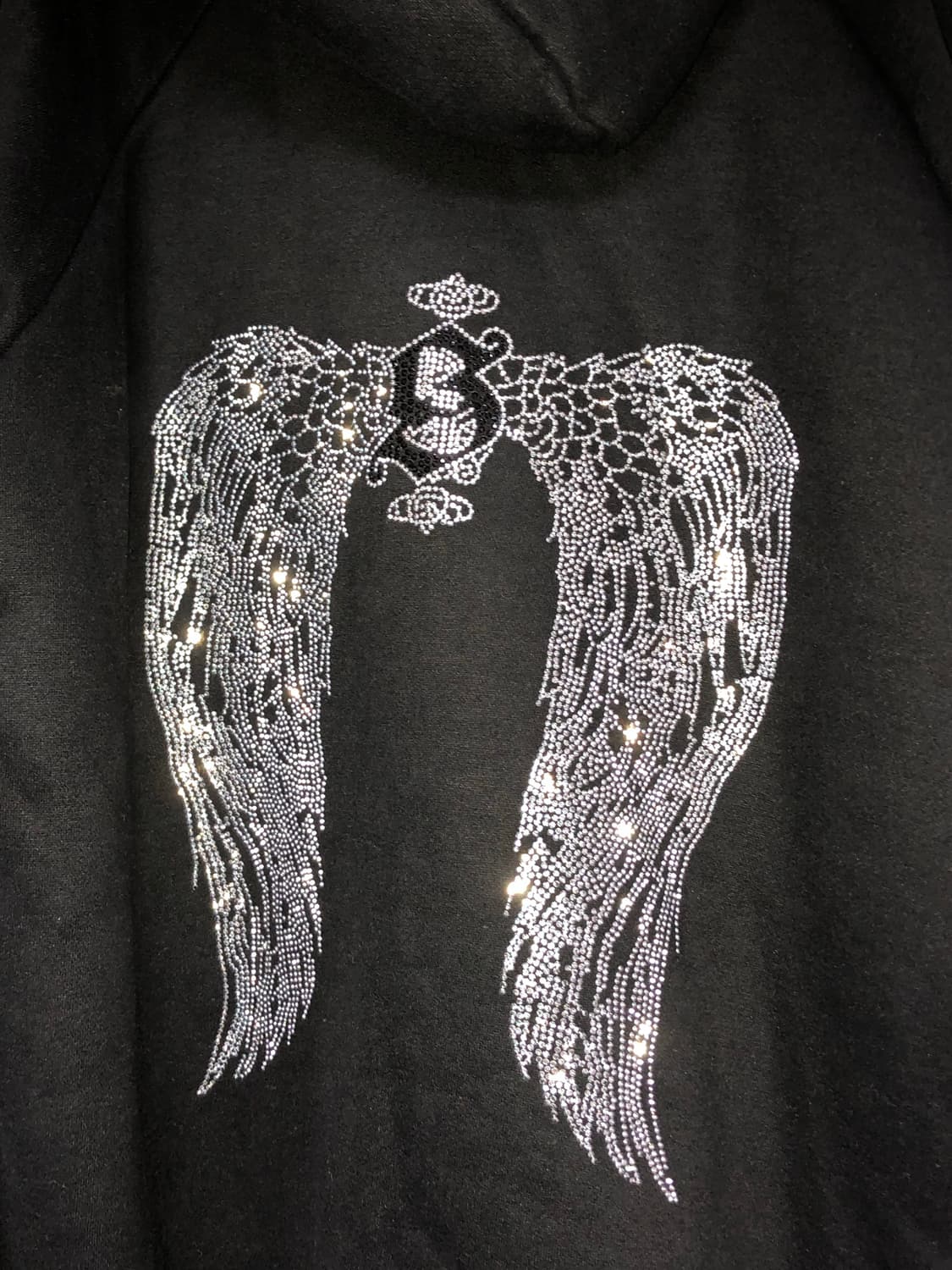 Vintage punk 빈티지 펑크 날개 큐빅 후드집업 상품이미지4