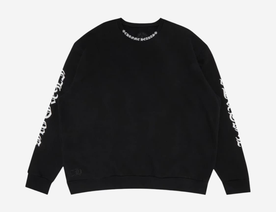 크롬하츠 넥로고 크루넥 스웨트셔츠 블랙 L사이즈 상품이미지1