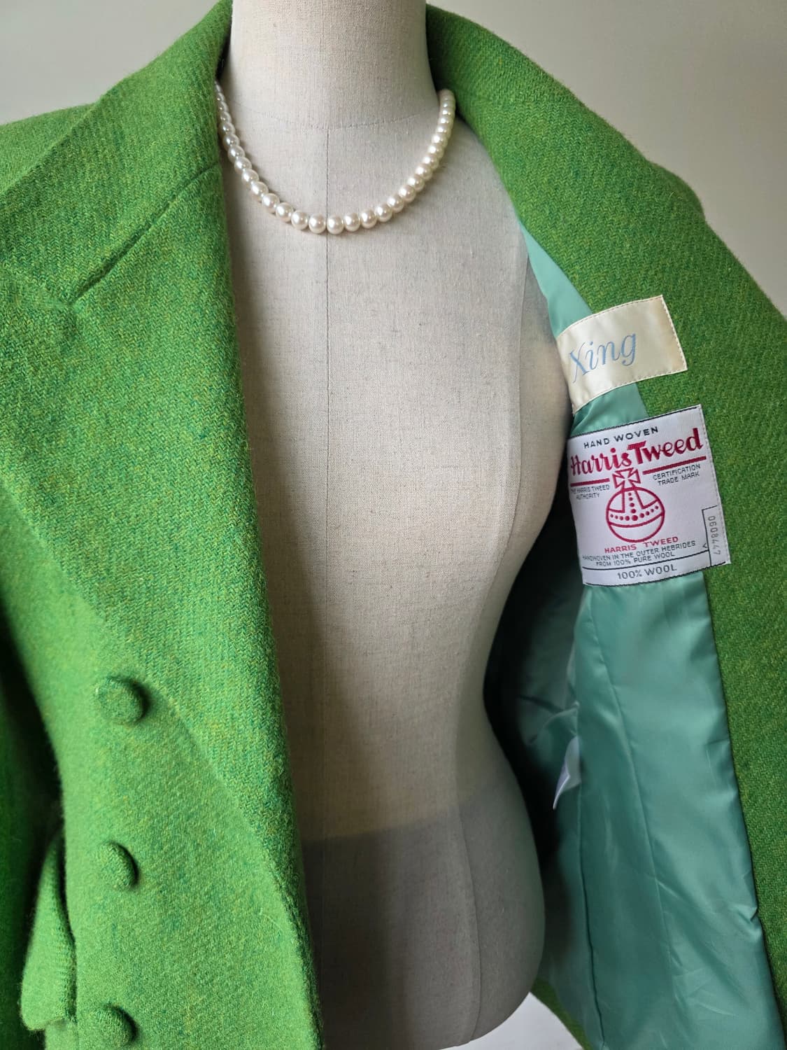 그린 더블 해리스트위드 자켓 상품이미지2