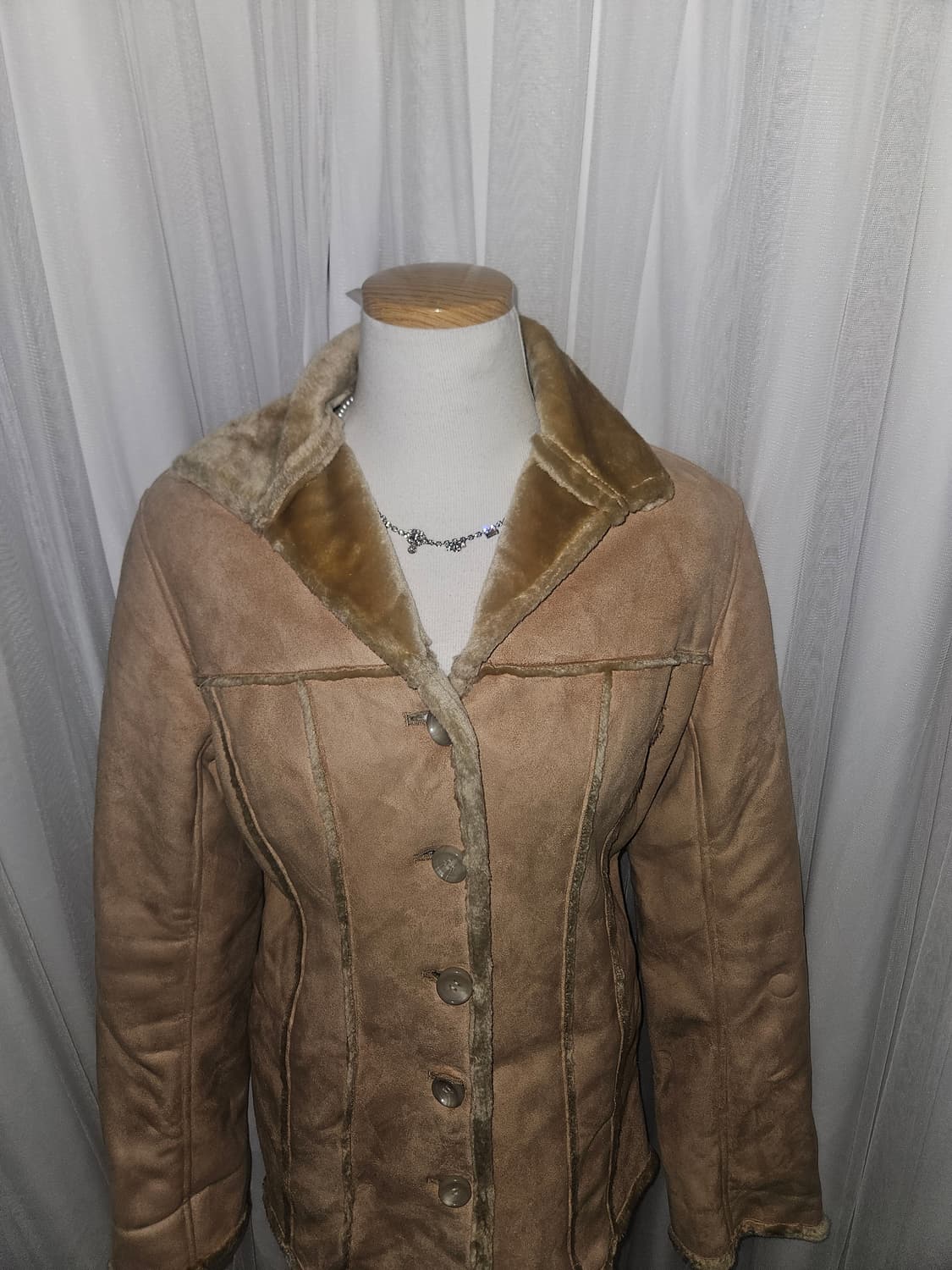 elle 빈티지 브라운라떼 오네갸루 무스탕 퍼자켓 상품이미지2