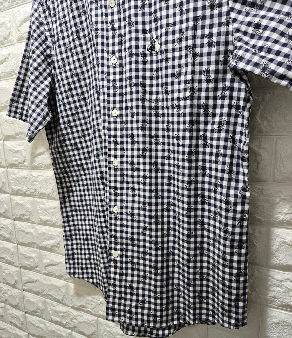 블랙앤화이트 반팔셔츠 반팔남방 100 상품이미지5