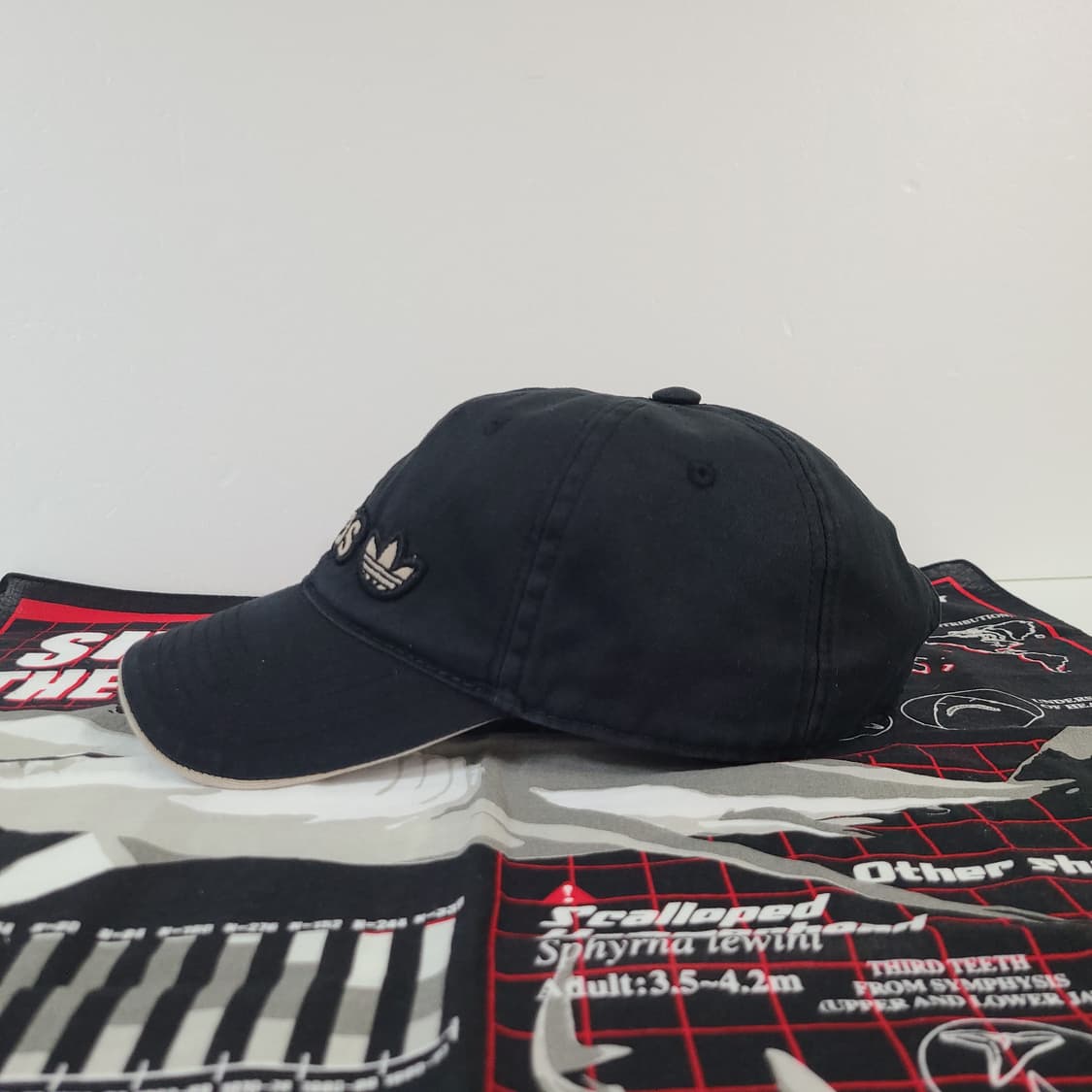 90s 아디다스 빈티지 올드스쿨 Y2K 블랙 볼캡 모자 (대두모자) 상품이미지5