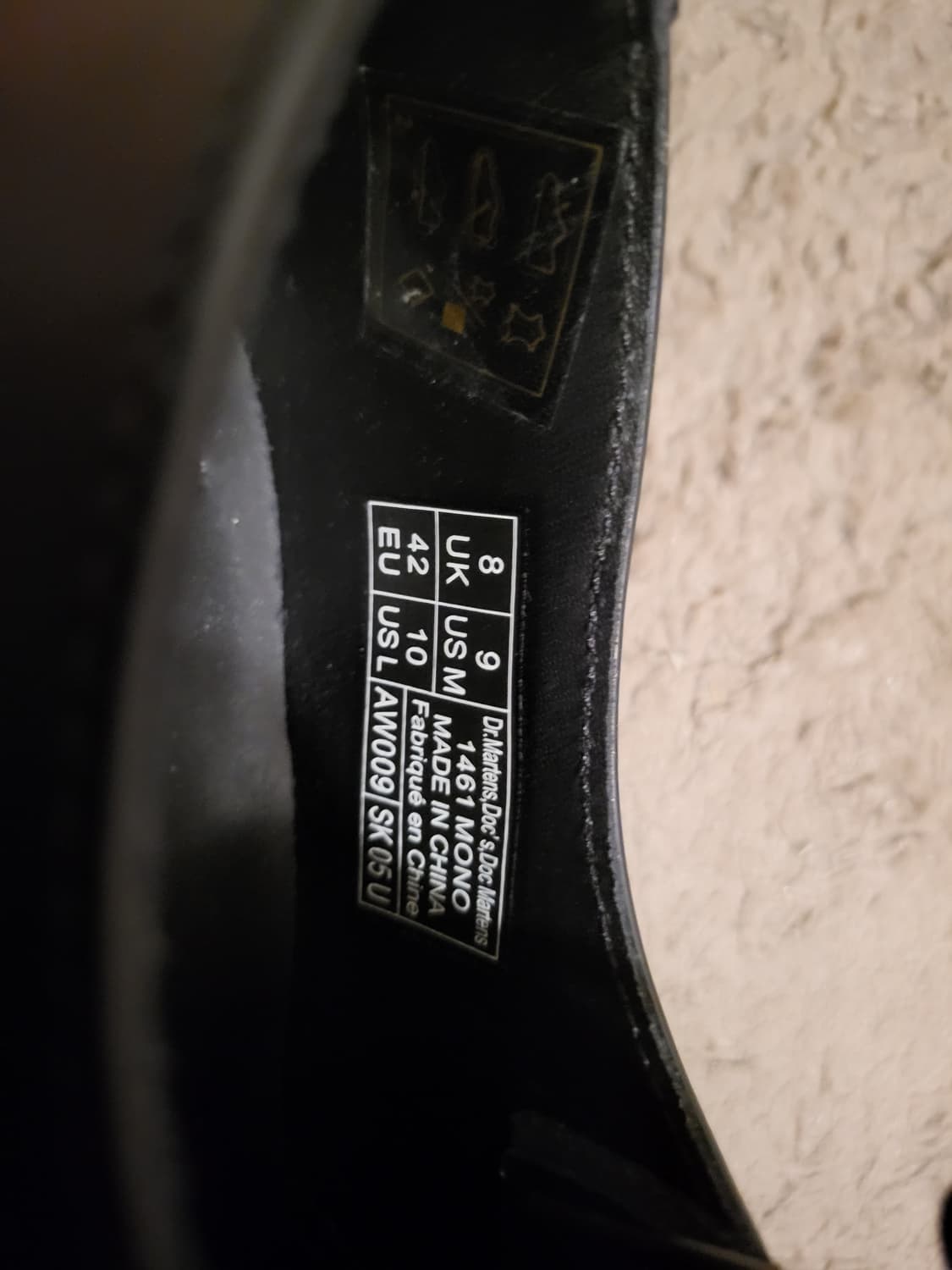 닥터마틴 1461 모노 270사이즈  uk8 eu42 상품이미지7