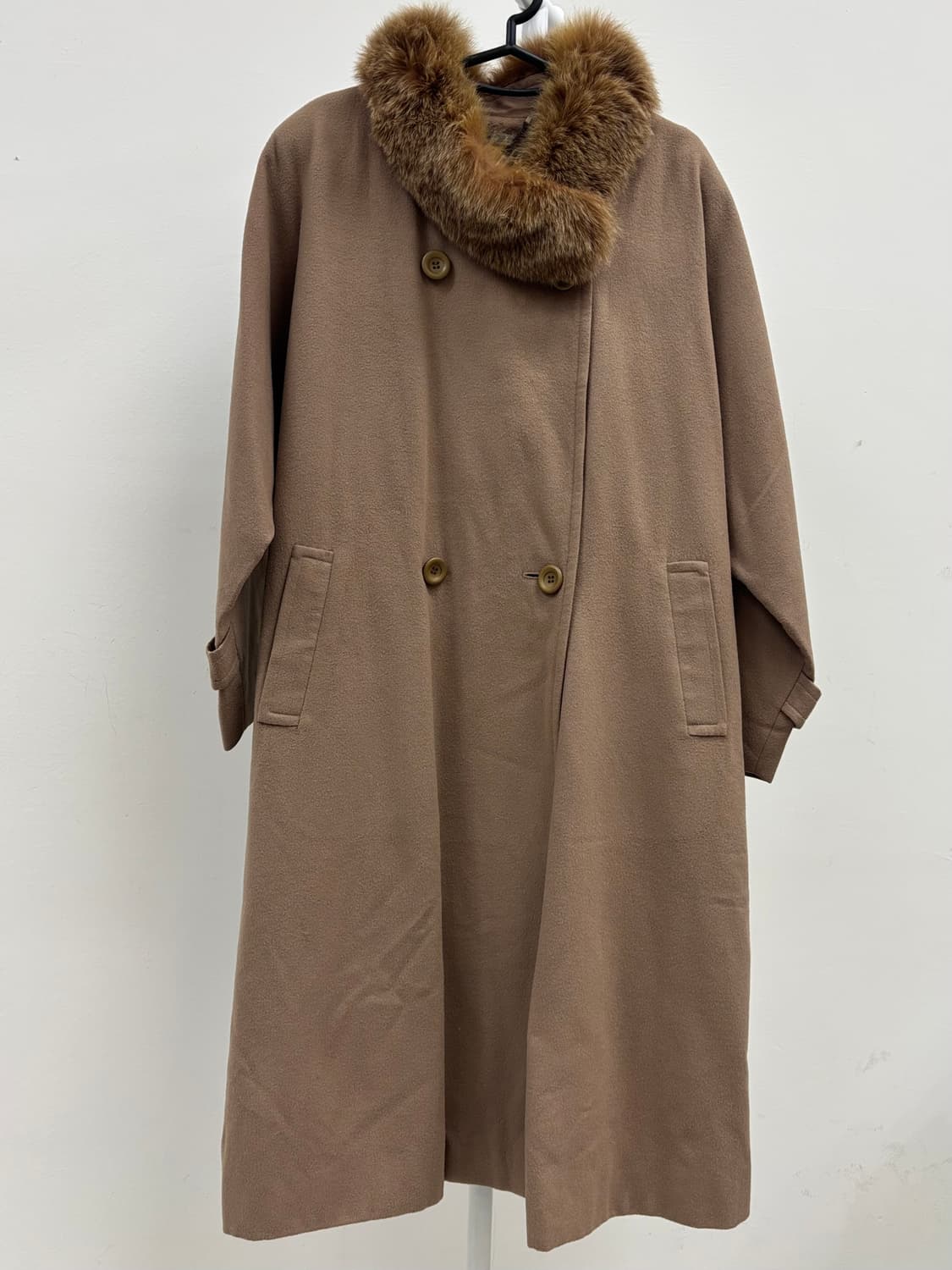 빈티지 브라운 더블 울 코트 상품이미지5