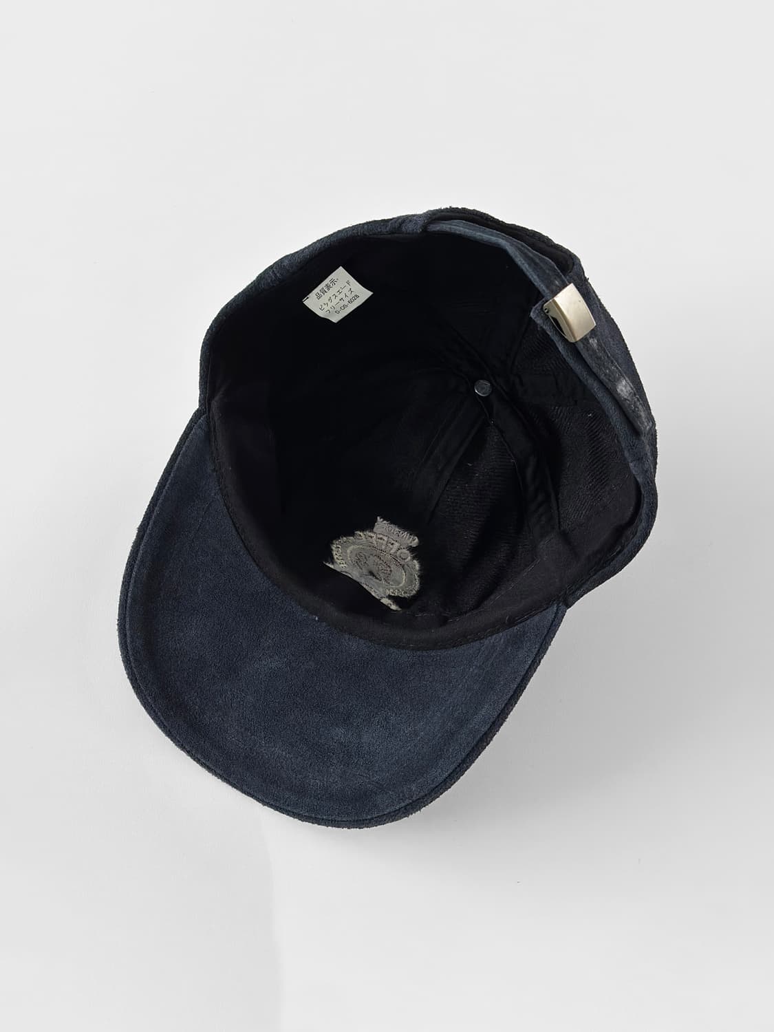 90s 빈티지 산토리 보스 커피 돈피 스웨이드 로고 모자 상품이미지5