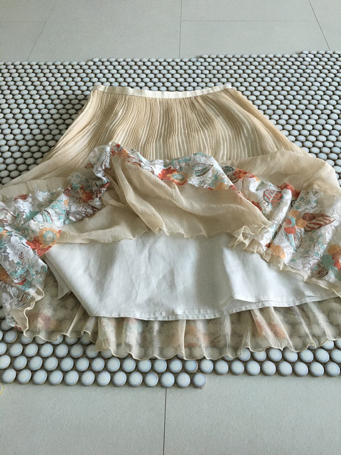 floral ruffle pleated skirt 상품이미지6