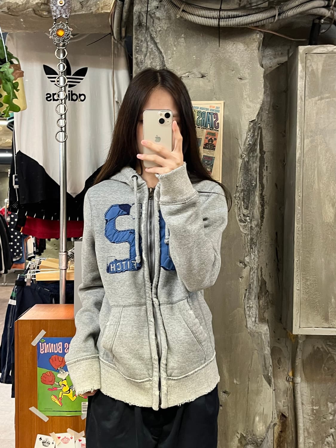 아베크롬비 후드집업 그레이 S #csz448 상품이미지2