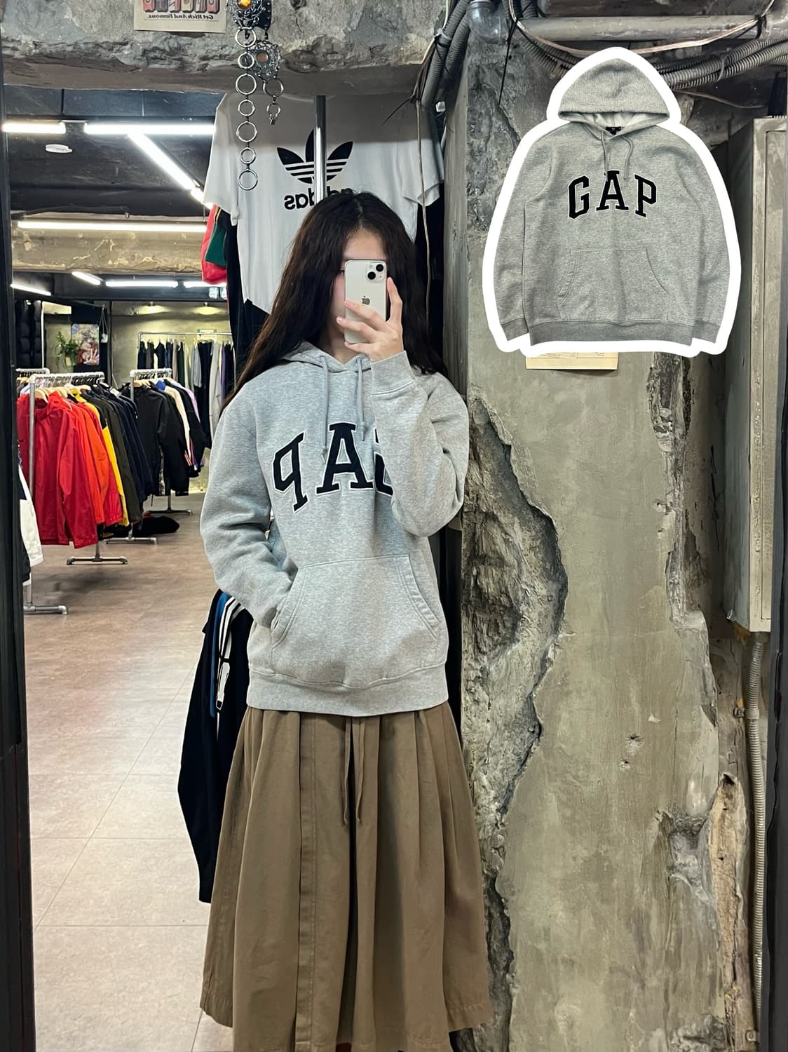 갭 후드티 그레이 M #csz2072 상품이미지1