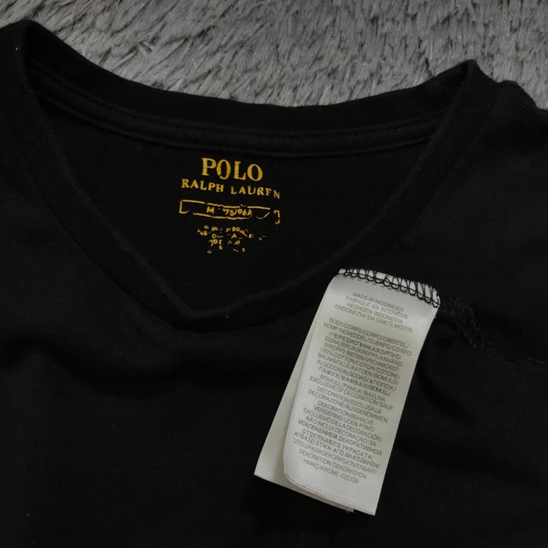 [[M] 폴로(POLO)랄프로렌 자수로고 블랙 반팔티셔츠@679 상품이미지5