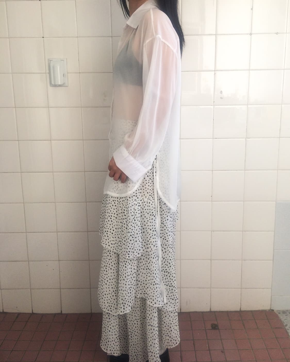 Side tied see through shirt 상품이미지6