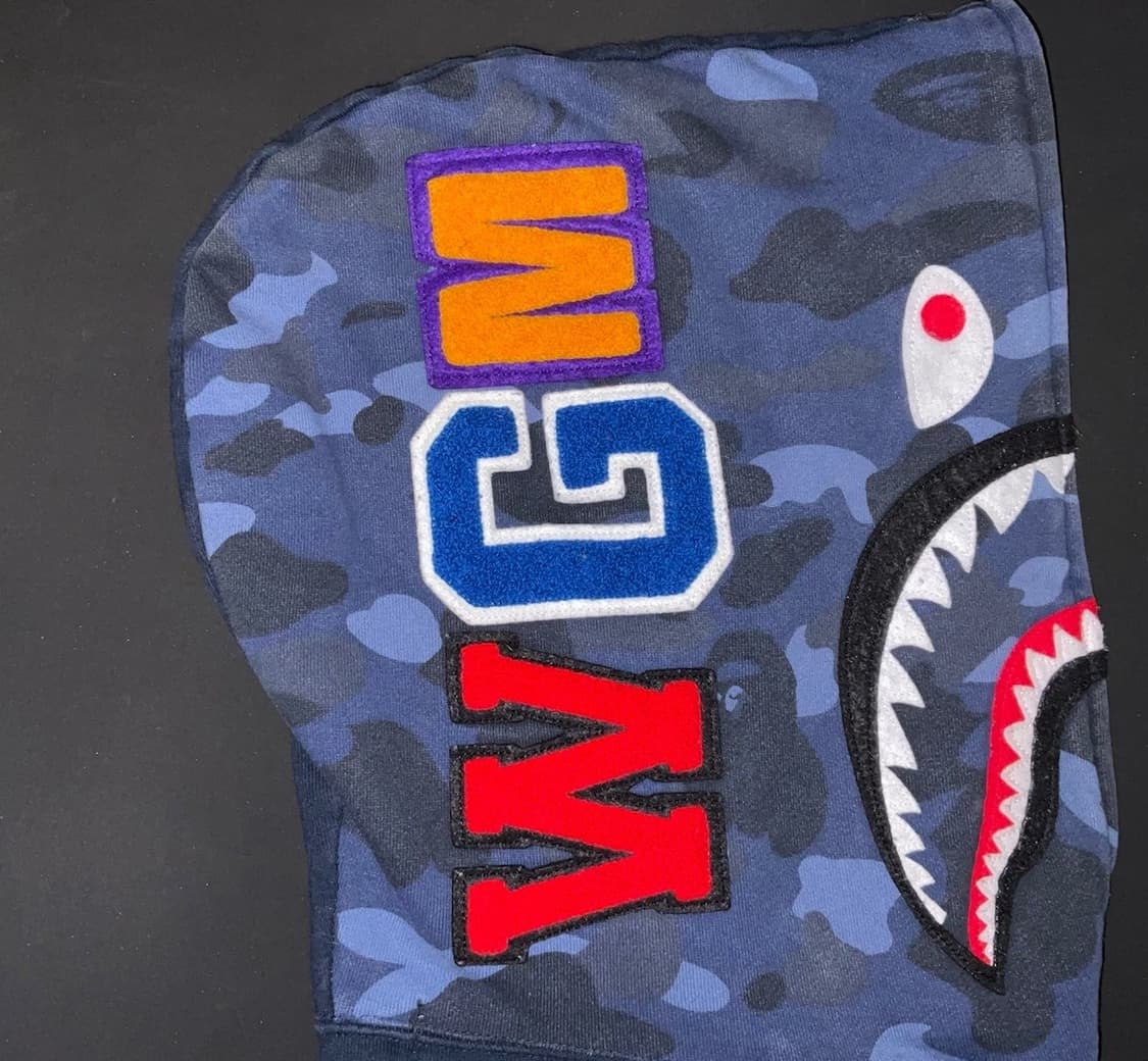 베이프 하프 카모 샤크 후드집업 블루 상품이미지2