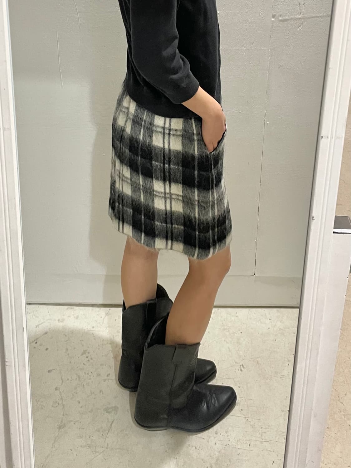 UNITED ARROWS mohair check skirt 상품이미지2