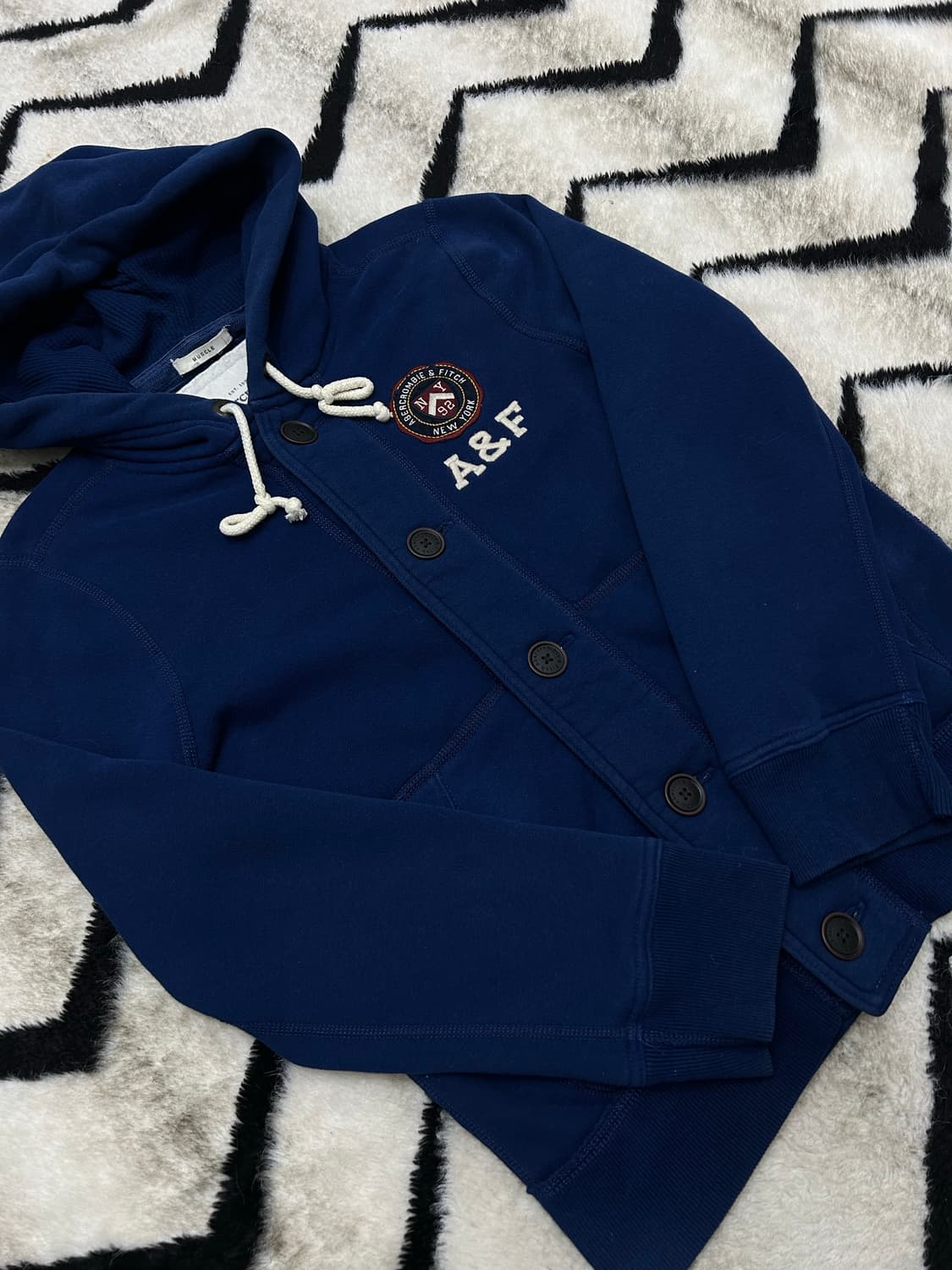 [S]아베크롬비 후드집업 자켓/블루네이비/기모 상품이미지2