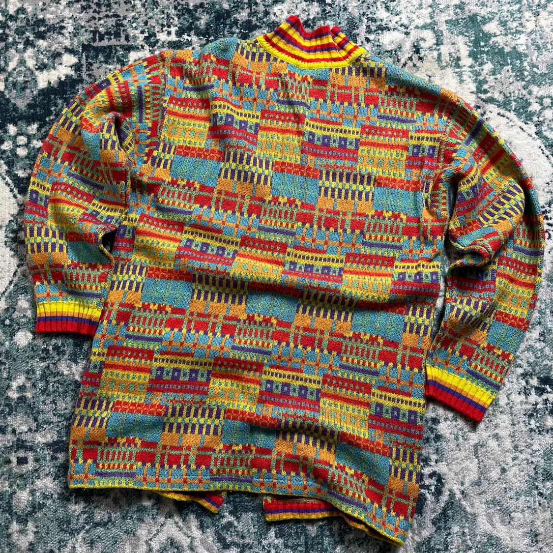 80s Missoni 미쏘니 멀티컬러 패턴 니트 가디건(L) 상품이미지4