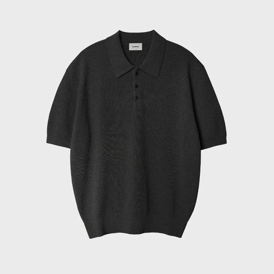 [2] 인더로우 코튼 립 니트 폴로 카본 그레이 상품이미지1