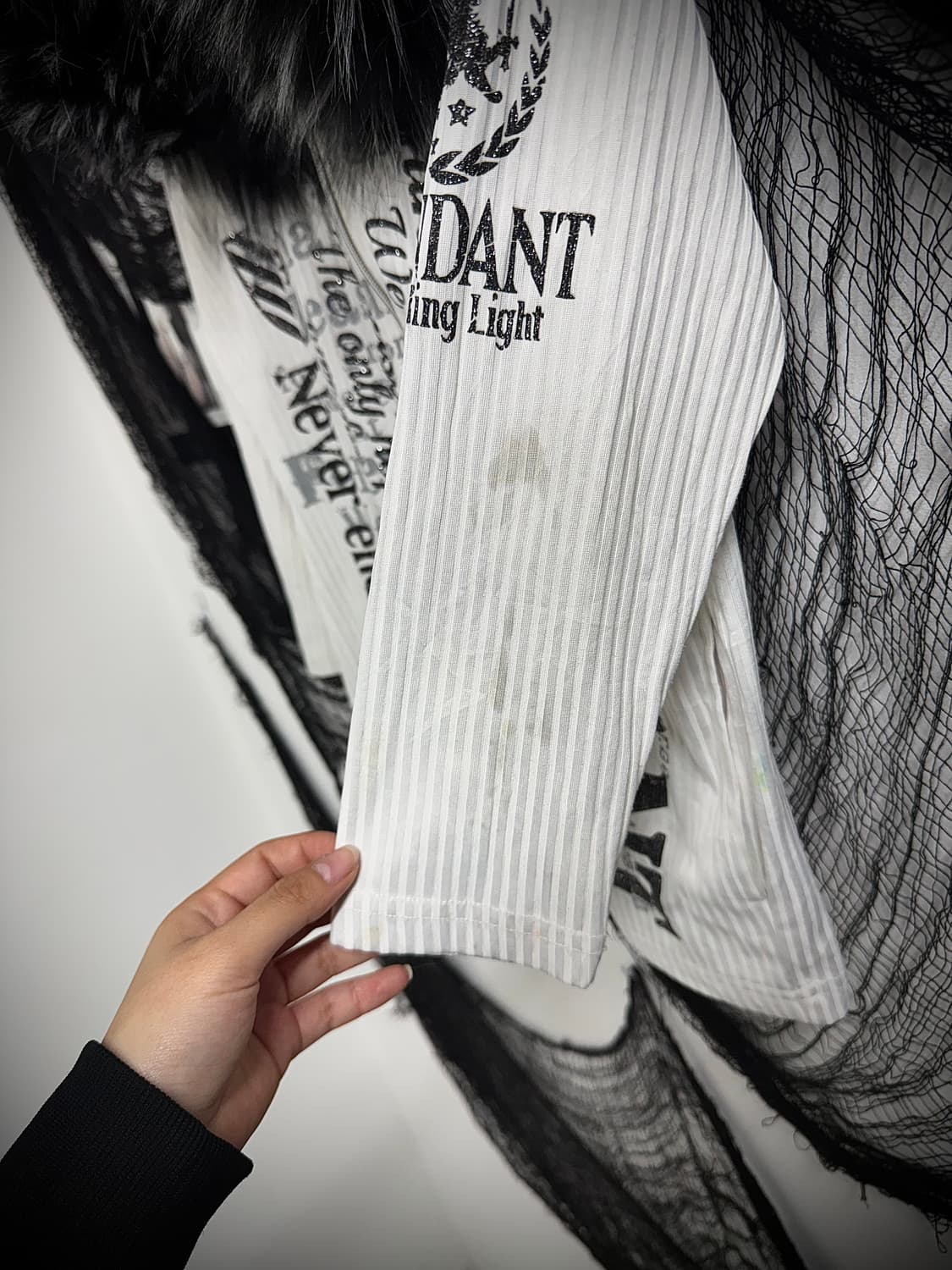 00s printing fur hood zipup 상품이미지4