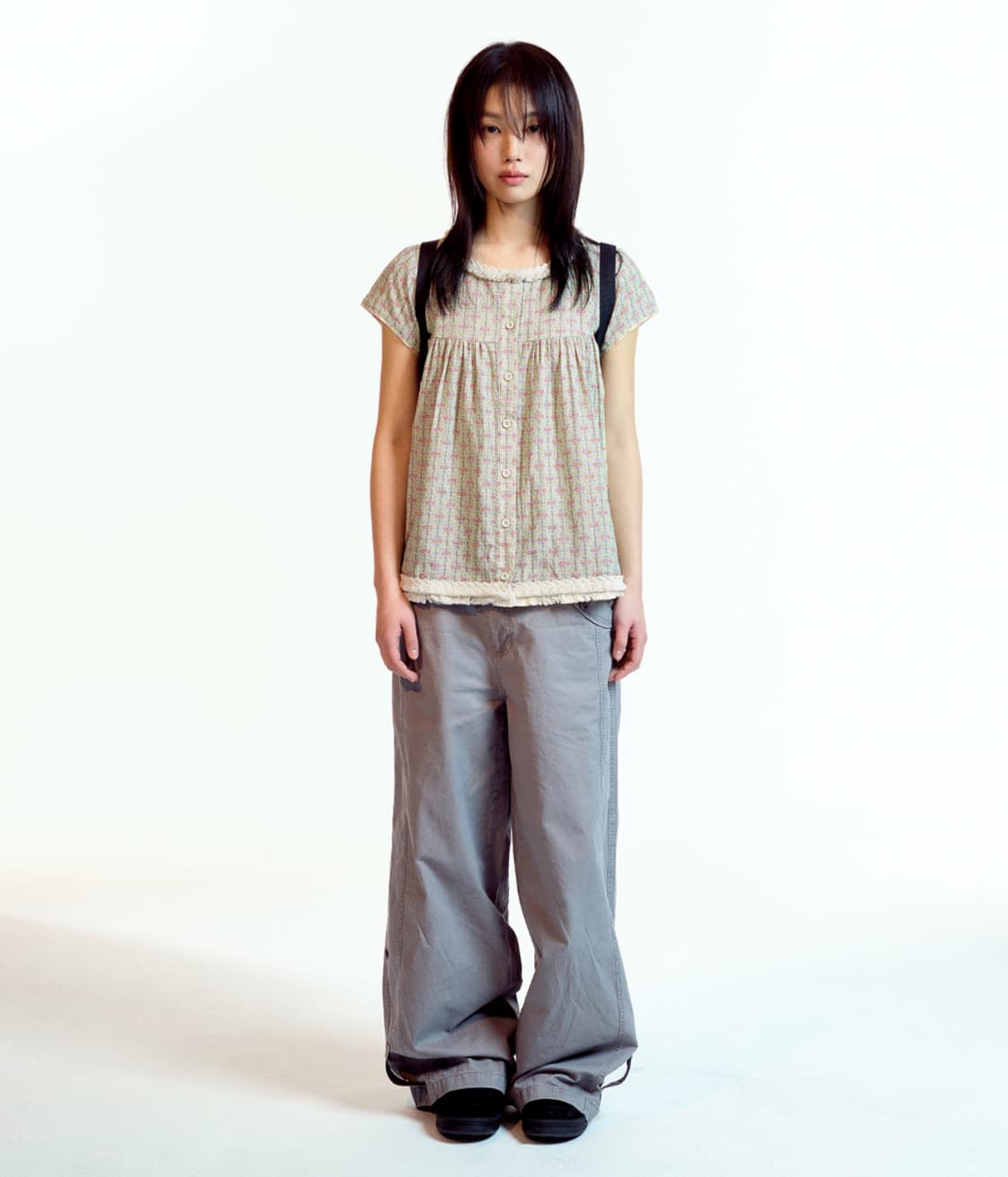 코이세이오 washed button tab pants grey 1사이즈 상품이미지2