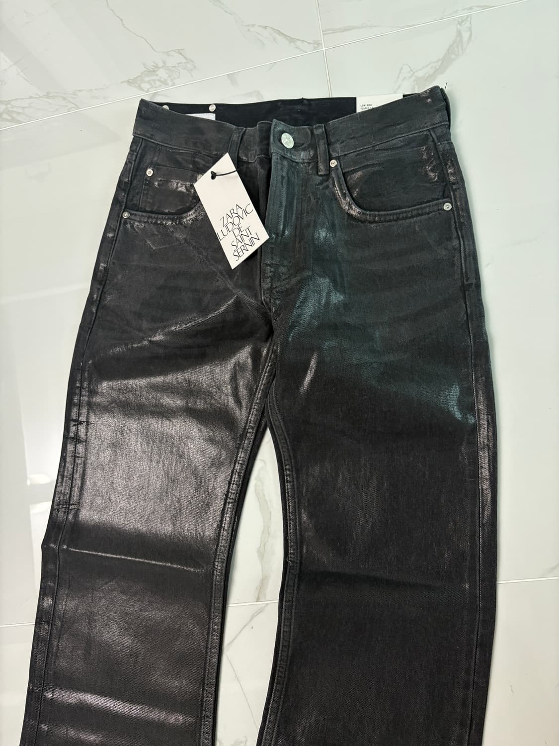 자라 X Ludovic de Saint Sernin 블랙왁스코팅 진 상품이미지5