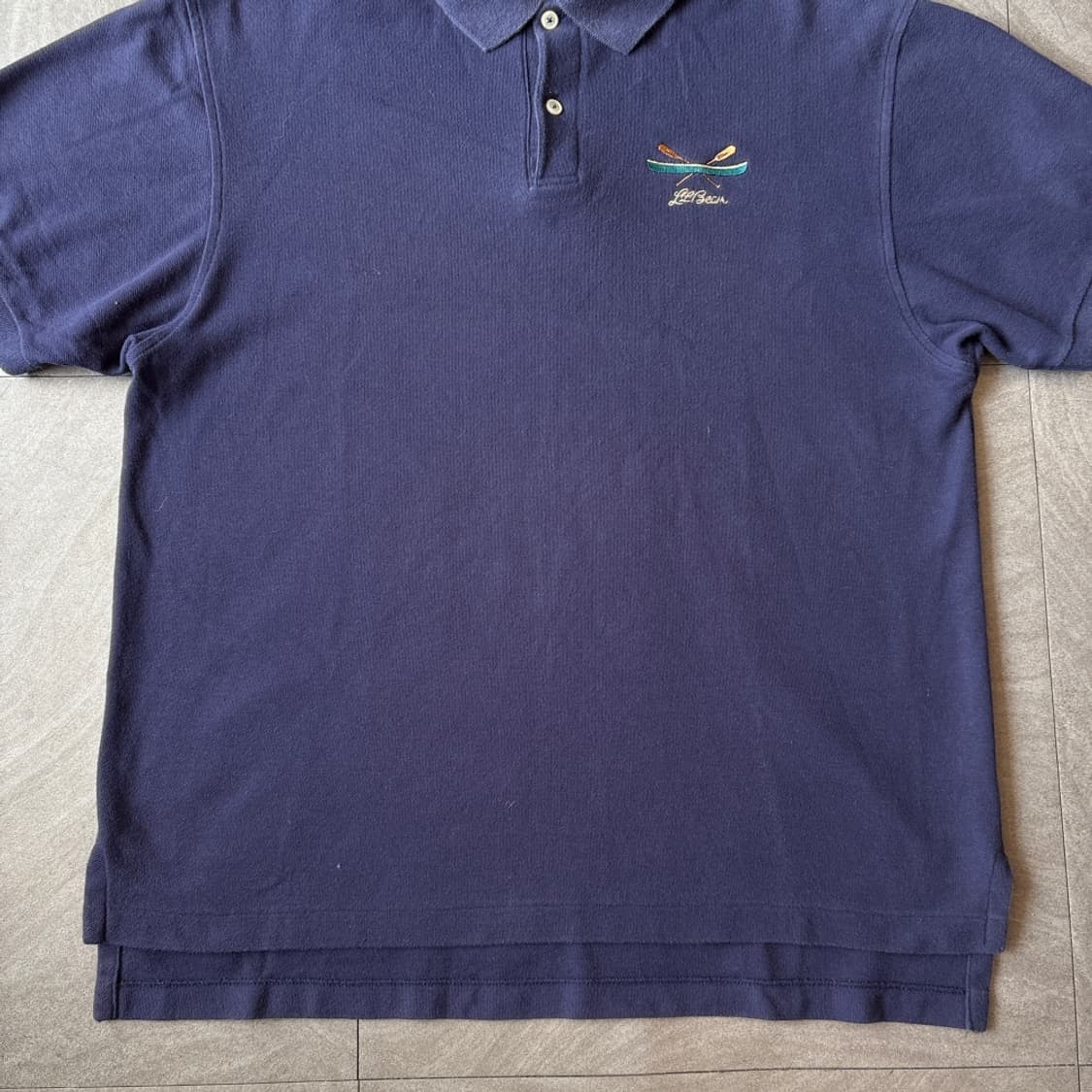 90년대 생산 L.L.Bean 엘엘빈 네이비 카라 티셔츠  상품이미지4