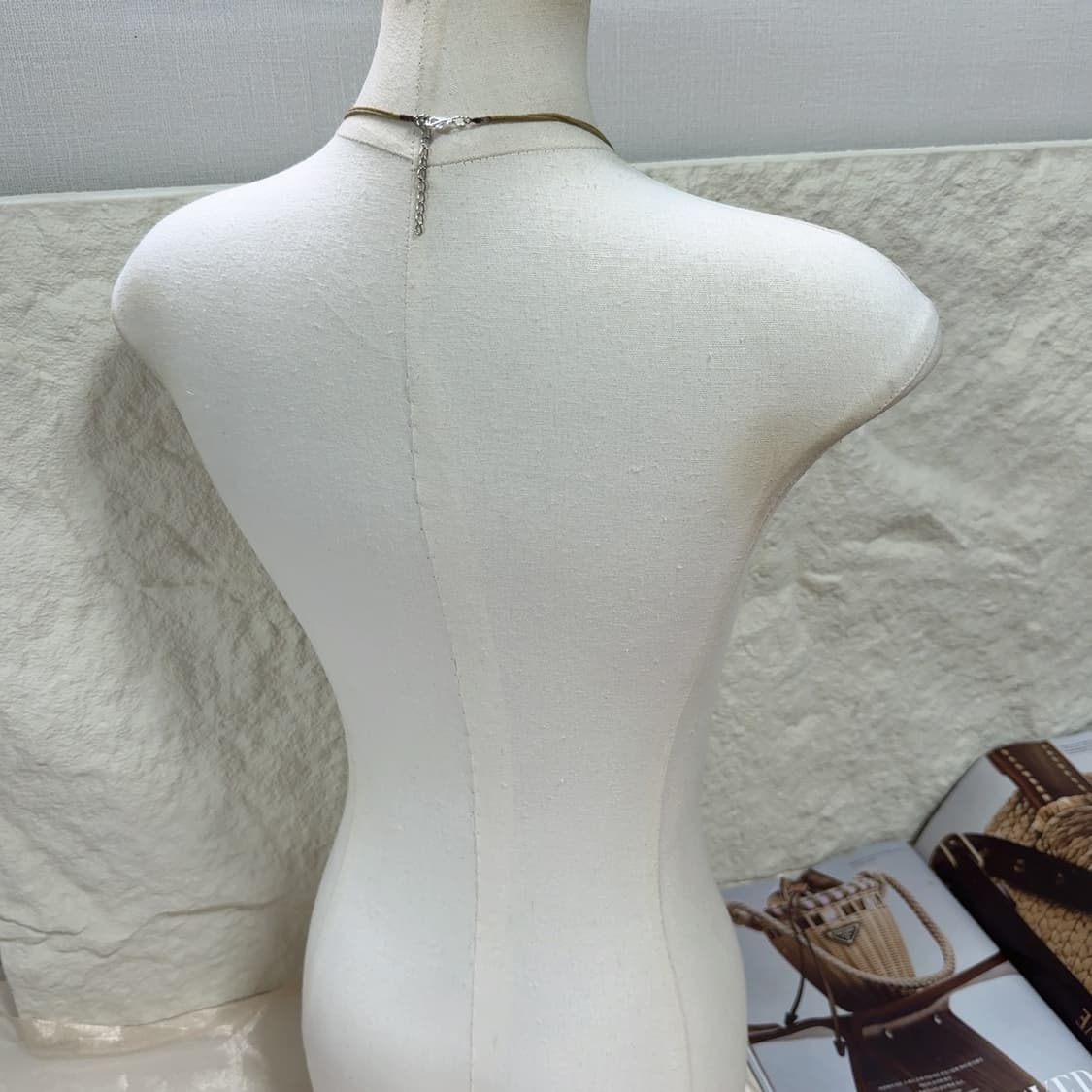 빈티지 오렌지  우드 체인 태슬 목걸이 상품이미지3