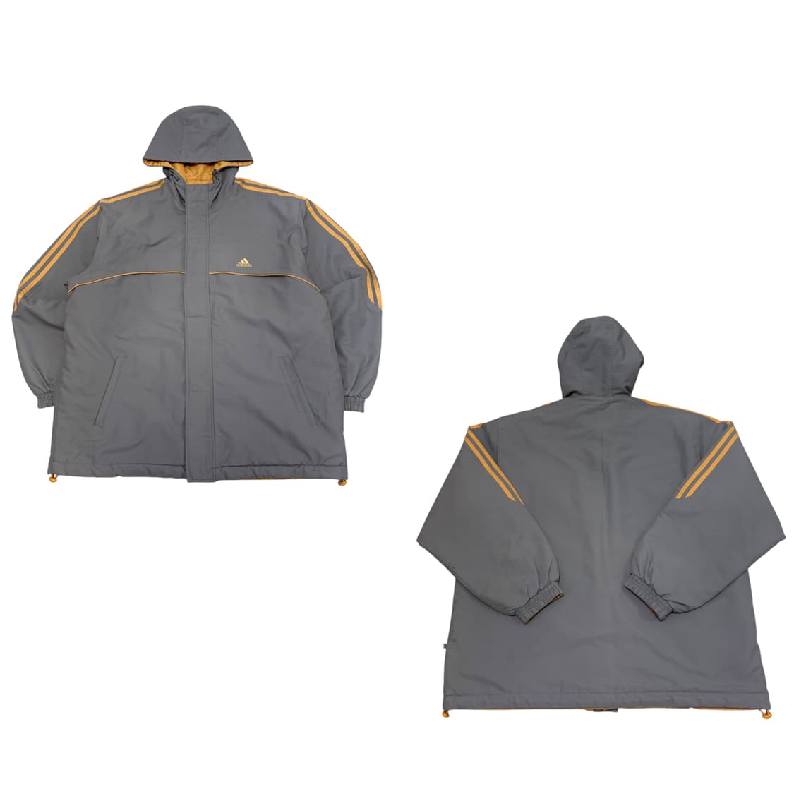 아디다스 00s 올드스쿨 그레이/옐로우 리버시블 후드 누빔 자켓 상품이미지1