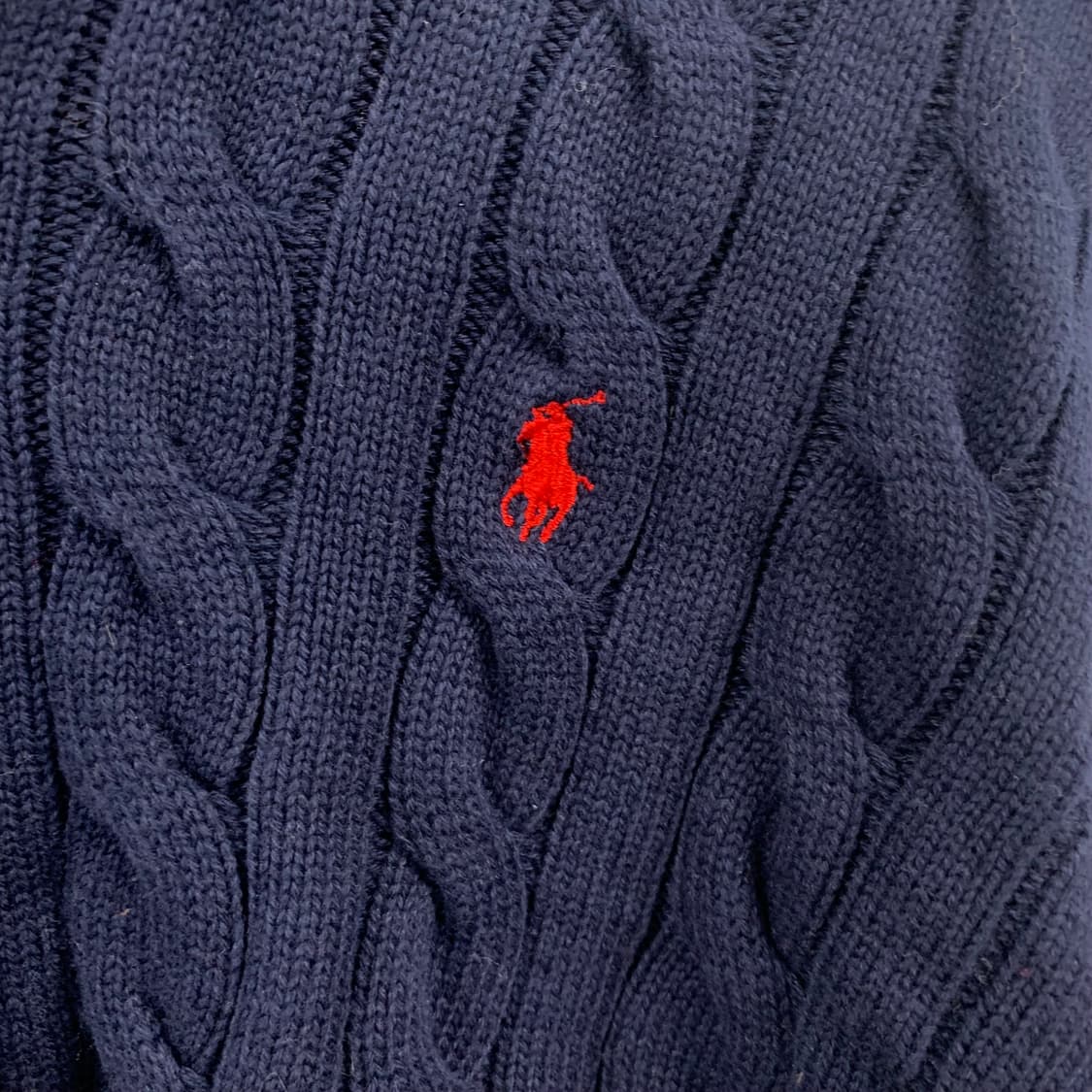 폴로 랄프로렌 신형 네이비 꽈배기 니트 가디건 상품이미지3